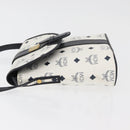 MCM Vicetos Logogram Shoulder Bag PVC Leather White Gold Auth 179730-5