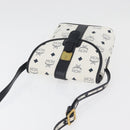 MCM Vicetos Logogram Shoulder Bag PVC Leather White Gold Auth 179730-6