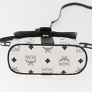 MCM Vicetos Logogram Shoulder Bag PVC Leather White Gold Auth 179730-9