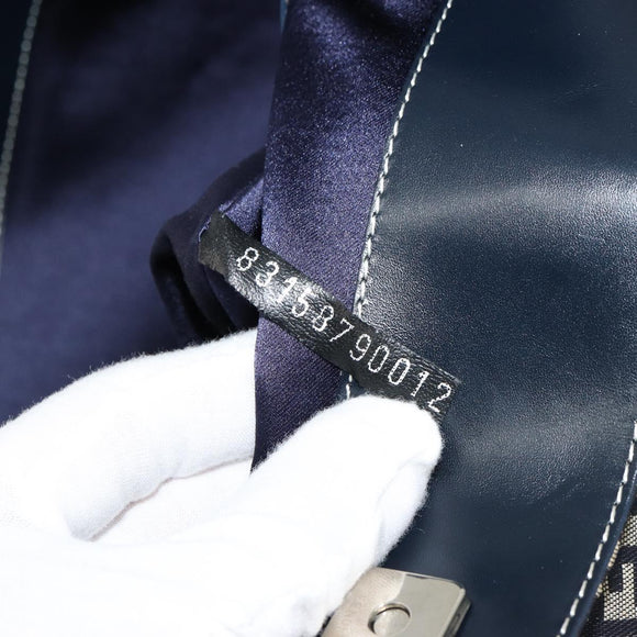 FENDI Zucchino Canvas Tote Bag Navy Auth 179732V
