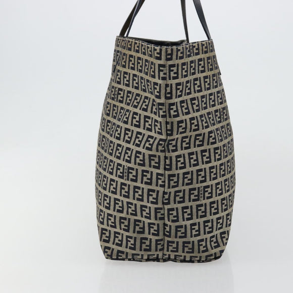 FENDI Zucchino Canvas Tote Bag Navy Auth 179732V