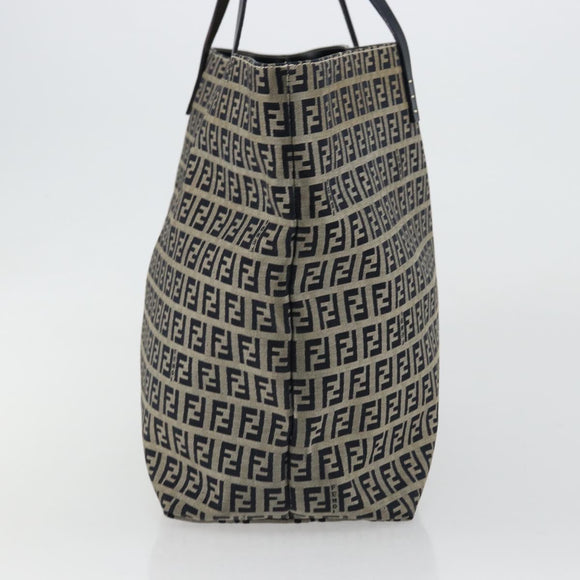 FENDI Zucchino Canvas Tote Bag Navy Auth 179732V