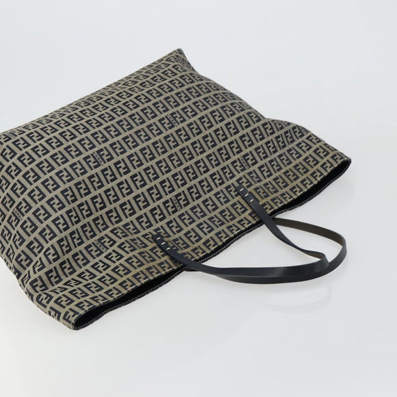FENDI Zucchino Canvas Tote Bag Navy Auth 179732V