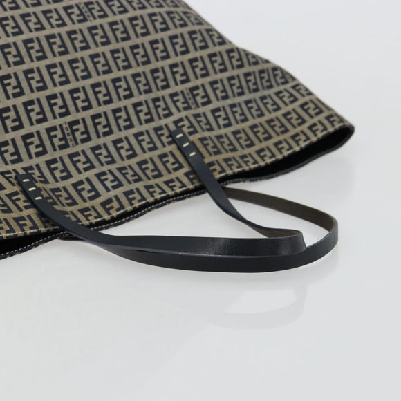 FENDI Zucchino Canvas Tote Bag Navy Auth 179732V