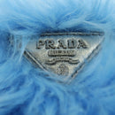 PRADA Clutch Bag Pelz Silber Hellblau Auth 179733SM-17