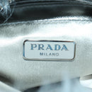 PRADA Clutch Bag Pelz Silber Hellblau Auth 179733SM-18