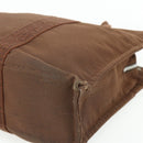 HERMES Her Line Tote MM Tote Bag Canvas Brown Silver Auth 179734A-10