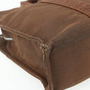 HERMES Her Line Tote MM Tote Bag Canvas Brown Silver Auth 179734A-13