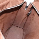 HERMES Her Line Tote MM Tote Bag Canvas Brown Silver Auth 179734A-17