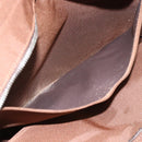 HERMES Her Line Tote MM Tote Bag Canvas Brown Silver Auth 179734A-18