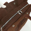 HERMES Her Line Tote MM Tote Bag Canvas Brown Silver Auth 179734A-6