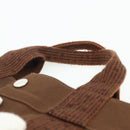 HERMES Her Line Tote MM Tote Bag Canvas Brown Silver Auth 179734A-8