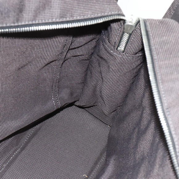 HERMES Her Line Tote MM Tote Bag Canvas Gray Silver Auth 179736A