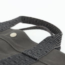 HERMES Her Line Tote MM Tote Bag Canvas Gray Silver Auth 179736A-8