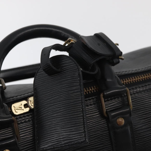 LOUIS VUITTON Epi Keepall 45 Boston Bag Black M42972 LV Auth 179739A