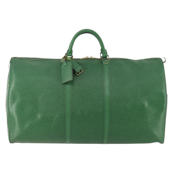 LOUIS VUITTON Epi Keepall 60 Boston Bag Green M42944 LV Auth 179741A