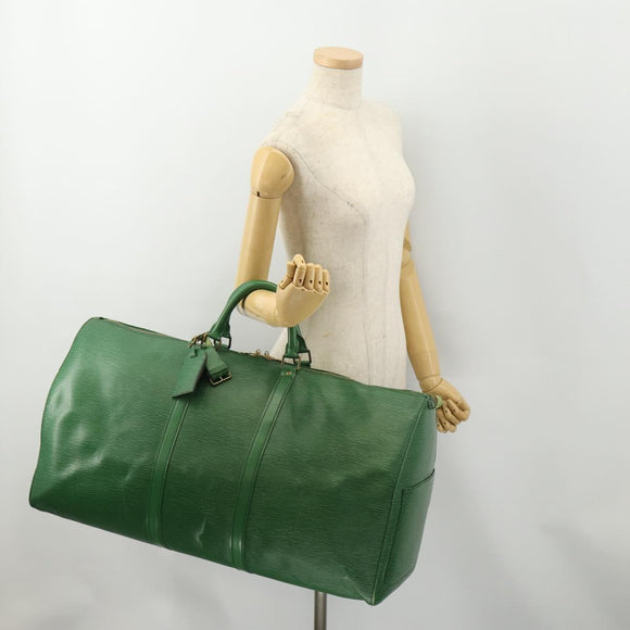 LOUIS VUITTON Epi Keepall 60 Boston Bag Green M42944 LV Auth 179741A