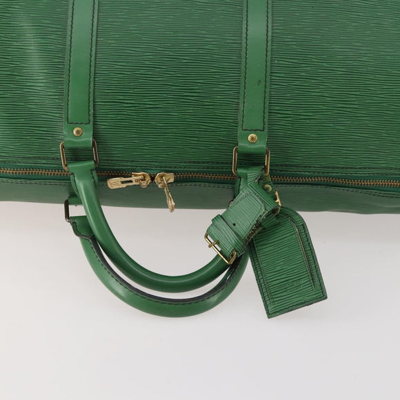 LOUIS VUITTON Epi Keepall 60 Boston Bag Green M42944 LV Auth 179741A