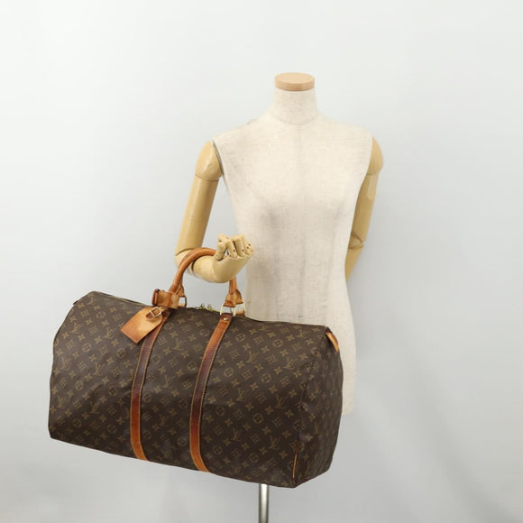 LOUIS VUITTON Monogram Keepall 55 Boston Bag M41424 LV Auth 179742