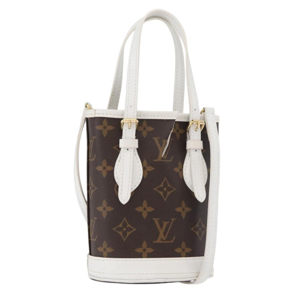 LOUIS VUITTON Monogram Nano Bucket Shoulder Bag M81489 LV Auth 179745