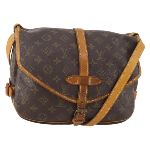 LOUIS VUITTON Monogram Saumur 30 Shoulder Bag M42256 LV Auth 179755