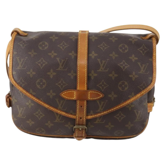 LOUIS VUITTON Monogram Saumur 30 Shoulder Bag M42256 LV Auth 179755