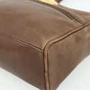 CELINE Circle Shoulder Bag Leather Brown Gold Auth 179757-10