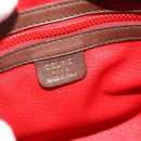 CELINE Circle Shoulder Bag Leather Brown Gold Auth 179757-15