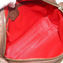 CELINE Circle Shoulder Bag Leather Brown Gold Auth 179757-16