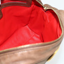 CELINE Circle Shoulder Bag Leather Brown Gold Auth 179757-17