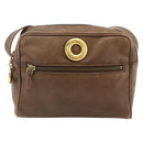 CELINE Circle Shoulder Bag Leather Brown Gold Auth 179757-2