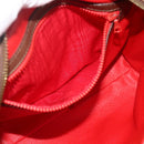 CELINE Circle Shoulder Bag Leather Brown Gold Auth 179757-20