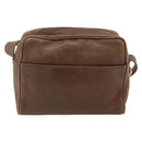 CELINE Circle Shoulder Bag Leather Brown Gold Auth 179757-3