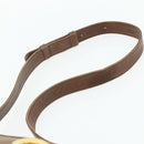 CELINE Circle Shoulder Bag Leather Brown Gold Auth 179757-8