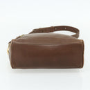 CELINE Circle Shoulder Bag Leather Brown Gold Auth 179757-9