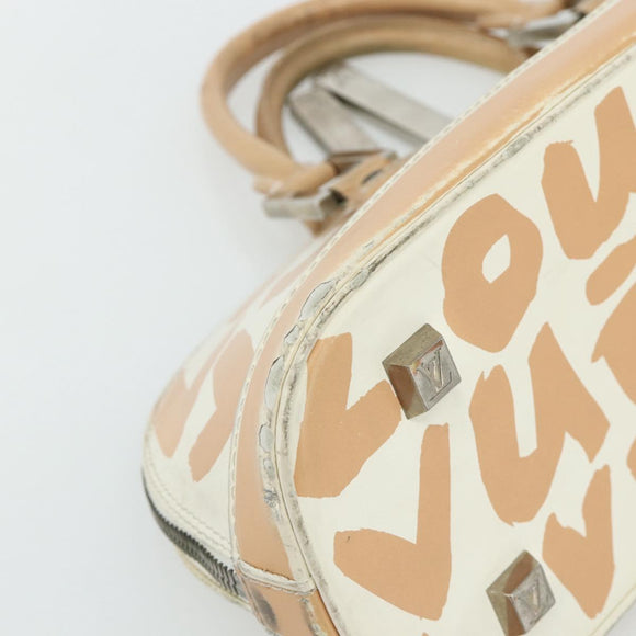LOUIS VUITTON Graffiti Armahorizontal Hand Bag White Orange M92176 Auth 179758A