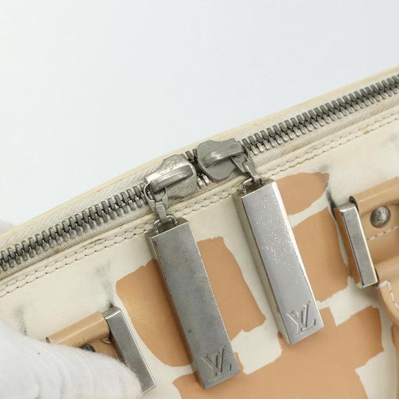 LOUIS VUITTON Graffiti Armahorizontal Hand Bag White Orange M92176 Auth 179758A