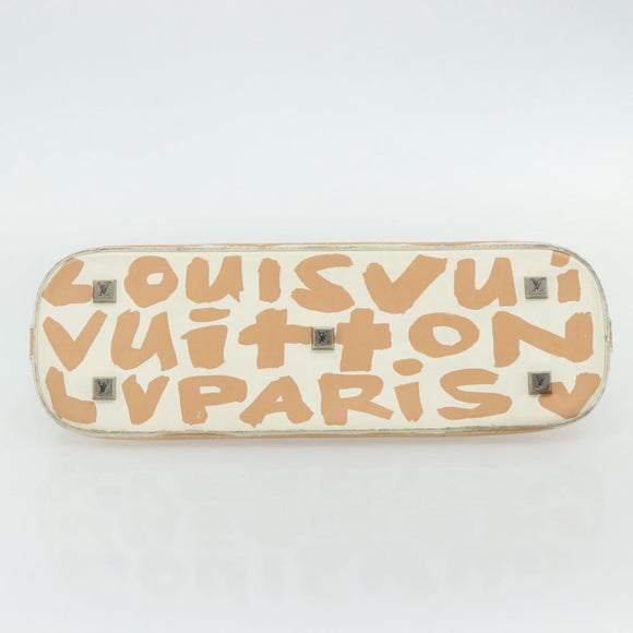 LOUIS VUITTON Graffiti Armahorizontal Hand Bag White Orange M92176 Auth 179758A