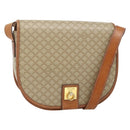 CELINE Macadam Canvas Shoulder Bag PVC Beige Gold Auth 179759-1
