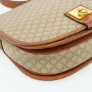 CELINE Macadam Canvas Shoulder Bag PVC Beige Gold Auth 179759-15