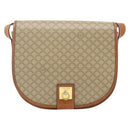 CELINE Macadam Canvas Shoulder Bag PVC Beige Gold Auth 179759-13