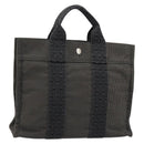 HERMES Her Line PM Handtasche Canvas Grau Silber Auth 179760A-1