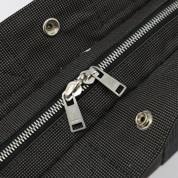 HERMES Her Line PM Handtasche Canvas Grau Silber Auth 179760A