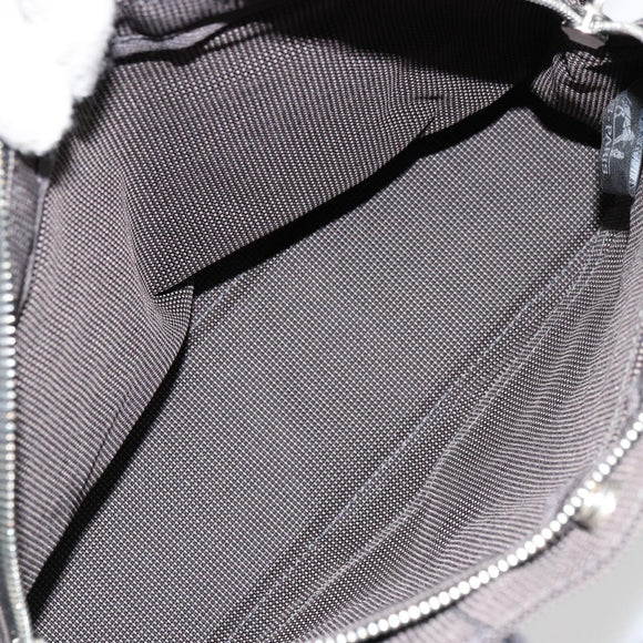 HERMES Her Line PM Handtasche Canvas Grau Silber Auth 179760A