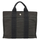 HERMES Her Line PM Handtasche Canvas Grau Silber Auth 179760A-2