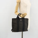 HERMES Her Line PM Handtasche Canvas Grau Silber Auth 179760A-21