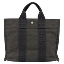HERMES Her Line PM Handtasche Canvas Grau Silber Auth 179760A-3
