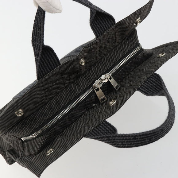 HERMES Her Line PM Handtasche Canvas Grau Silber Auth 179760A