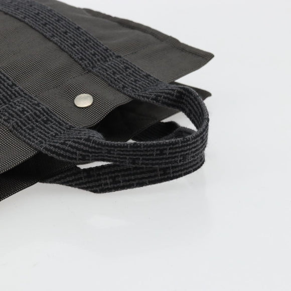 HERMES Her Line PM Handtasche Canvas Grau Silber Auth 179760A
