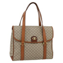 CELINE Macadam Canvas Hand Bag PVC Beige Gold Auth 179761-1